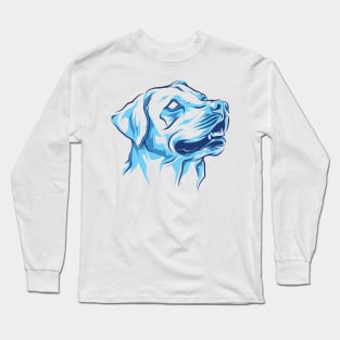 white blue dog head Long Sleeve T-Shirt